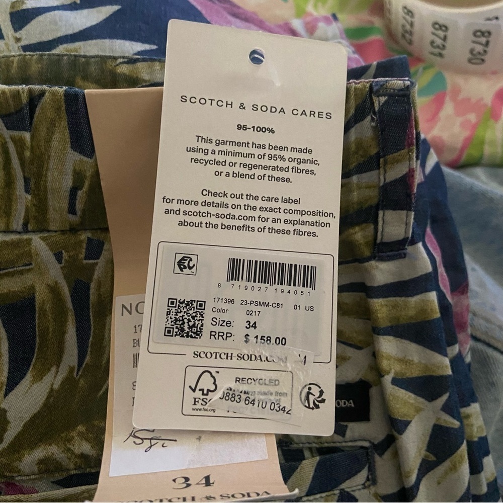New! Scotch & Soda Twilt loose fit Hawaiian floral shorts nwt 28727 - Picture 10 of 11